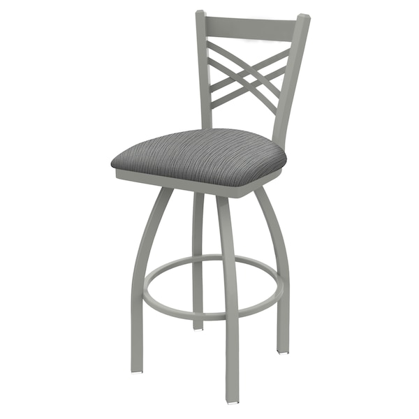 30" Swivel Bar Stool, Nickel Finish, Graph Seat